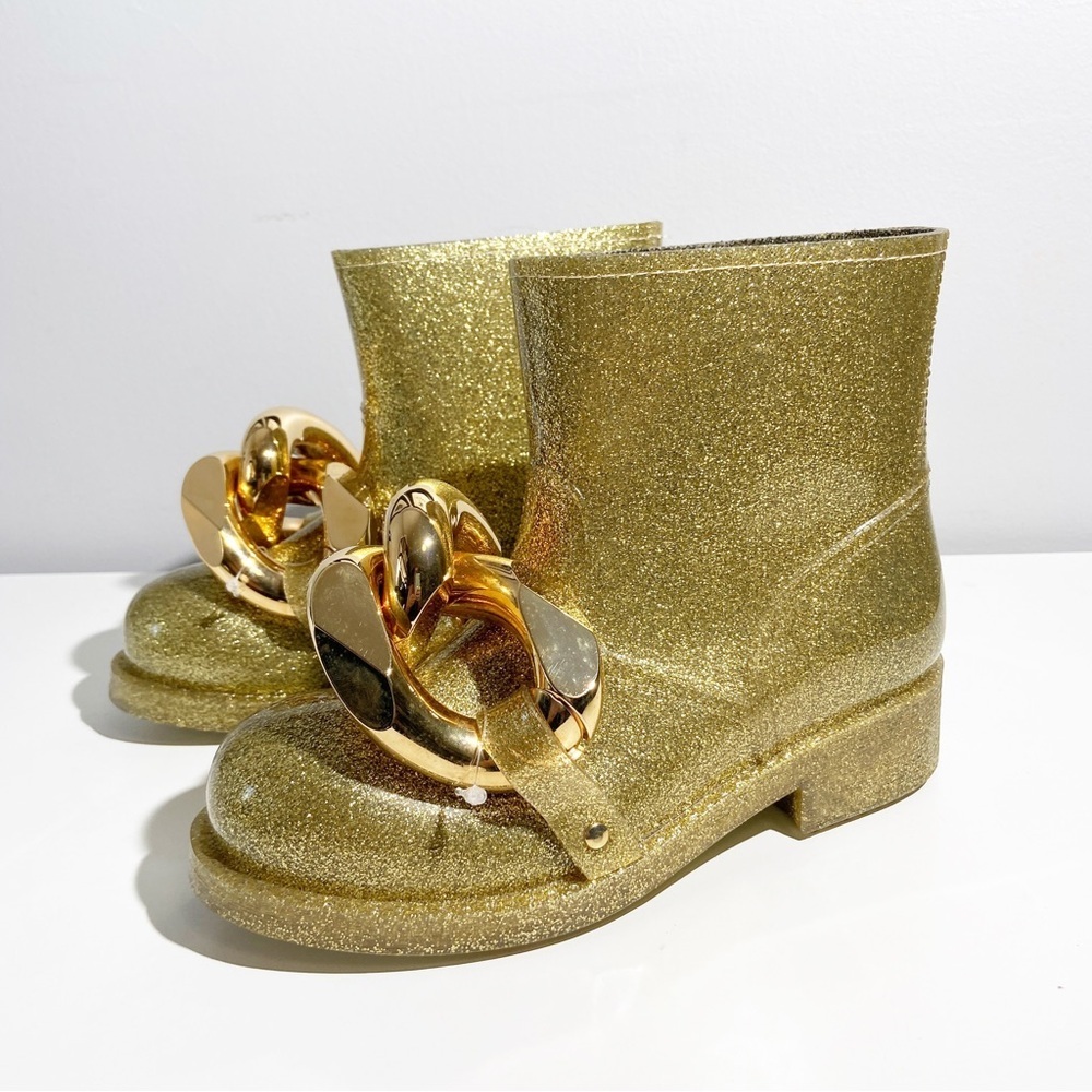 New JW Anderson Chain Glitter Gold Ankle Boots 
size 36 - Picture 3 of 7